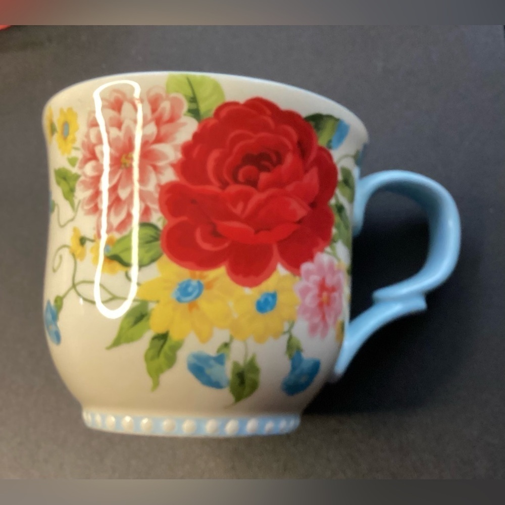 The Pioneer Woman Sweet Rose Floral Stoneware Coffee Cup Mug 14.5 New set of 2